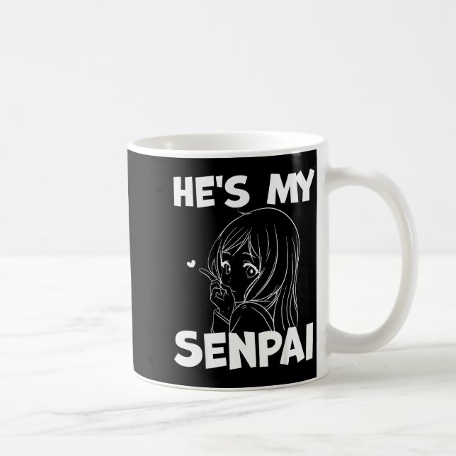 He's My Senpai Funny Anime Matching Couple Girlfri Kaffemugg (Höger)