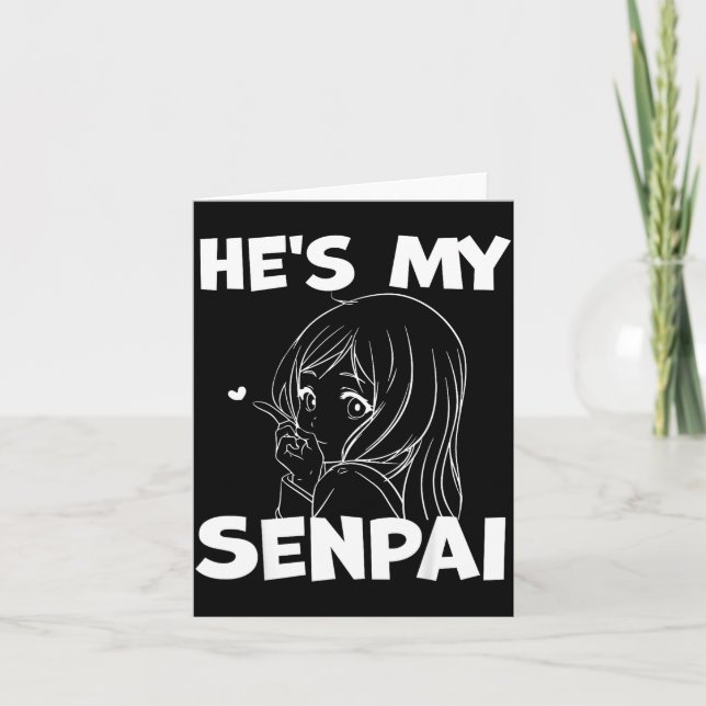 He's My Senpai Funny Anime Matching Couple Girlfri Kort (Framsida)