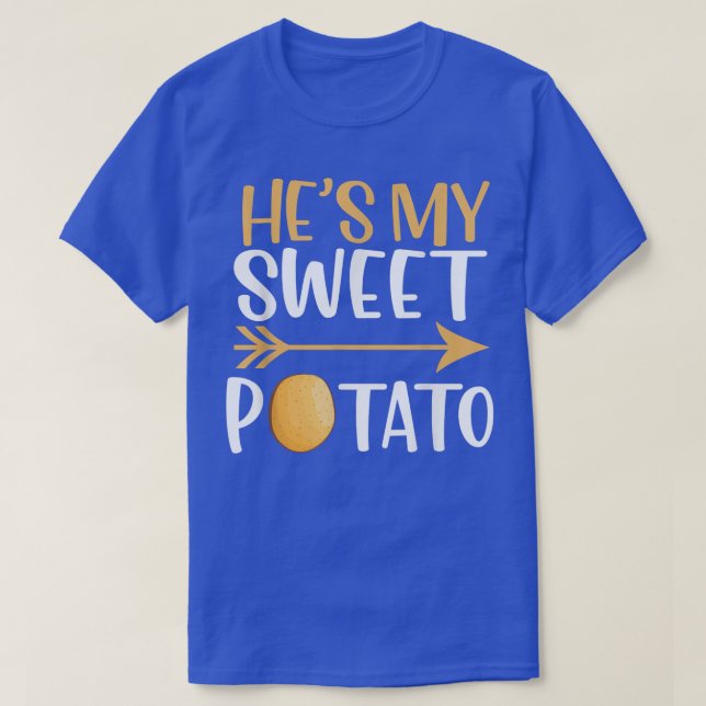 He's My Sweet Potato Funny Thanksgiving Couple Mat T Shirt (Design framsida)