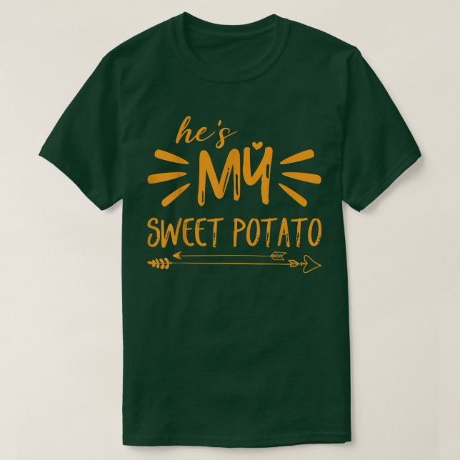 he's My Sweet Potato I YAM Couple's Matching thank T Shirt (Design framsida)
