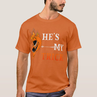 Hes my Treat Jackolantern Pumpkin Matching Couple T Shirt