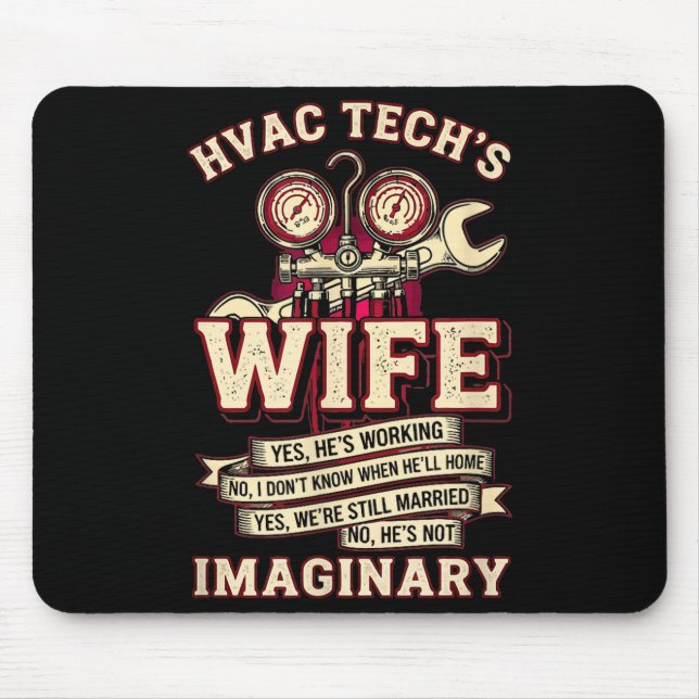 He's Not Imaginary Funny Hvac Tech Wife Women Girl Musmatta (Framsidan)