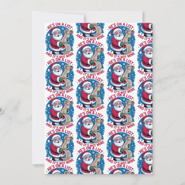 He's On A List and It's Not Mine Tack Kort (Framsida)