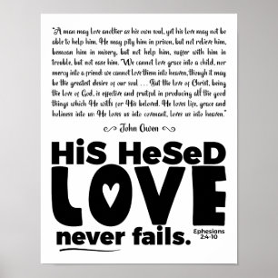 "Hesed Misslyckas aldrig" 11x14 halvblank Poster