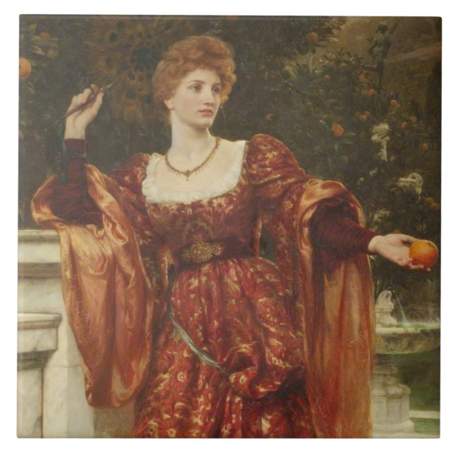 Hesperia (av Frank Dicksee) Kakelplatta (Framsidan)