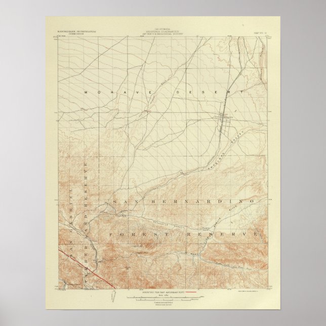 Hesperia quadrangle som visar San Andreas Rift Poster (Framsidan)