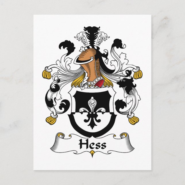 Hess Family Crest Vykort (Framsida)