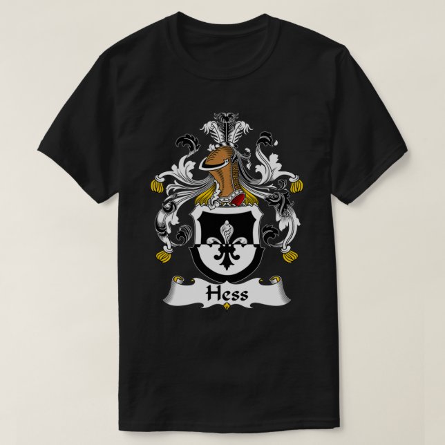 Hess Jackar Arm Family Crest T Shirt (Design framsida)
