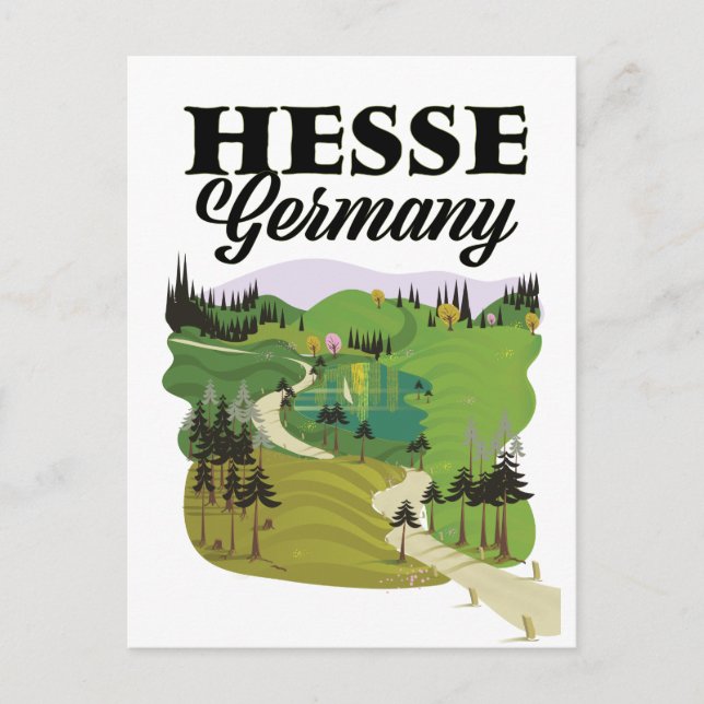 Hesse Tyskland Resaaffisch Vykort (Framsida)