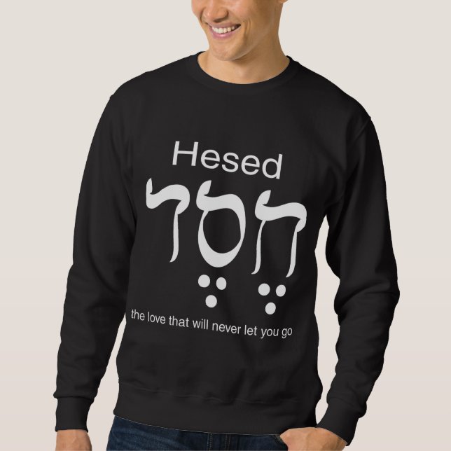 Hessed Chesed in Hebrew Brev Lång Ärmad Tröja (Framsida)