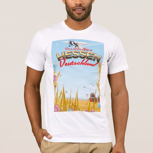 Hessen Tyskland Resaaffisch T Shirt (Framsida)