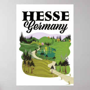 Hessen Tyskland reseaffisch Poster