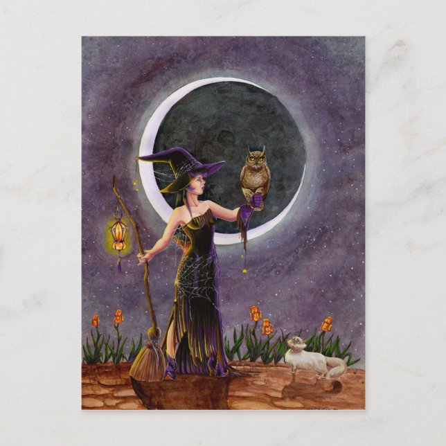 "Hester och ugglan" vykort (Framsida)