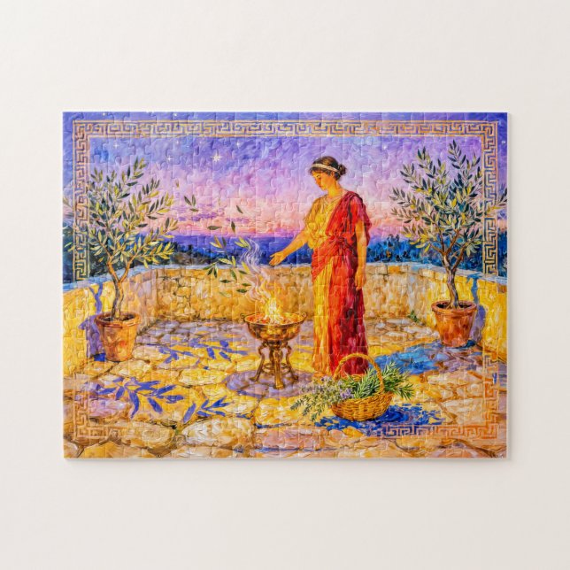 Hestia Lighting a Sacred Fire on Terrace with Oliv Pussel (Horisontell)