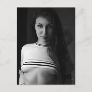 Het! B&W Glamourmodell Foto Postkort Vykort