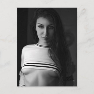 Het! B&W Glamourmodell Foto Postkort Vykort