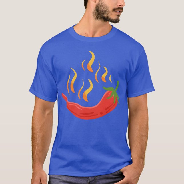 Het Chili Rödpeppar Kryddig 80-tals present T Shirt (Framsida)