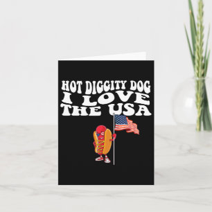 Het Diggity Hund Usa Amerikansk Flagga 4:e Juli Fy Kort