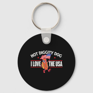 Het Diggity Hund - Usa Amerikansk Flagga 4:e Juli Nyckelring