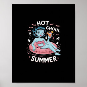 Het Ghoul Sommar Roligt Strand Sommar Halloween Es Poster