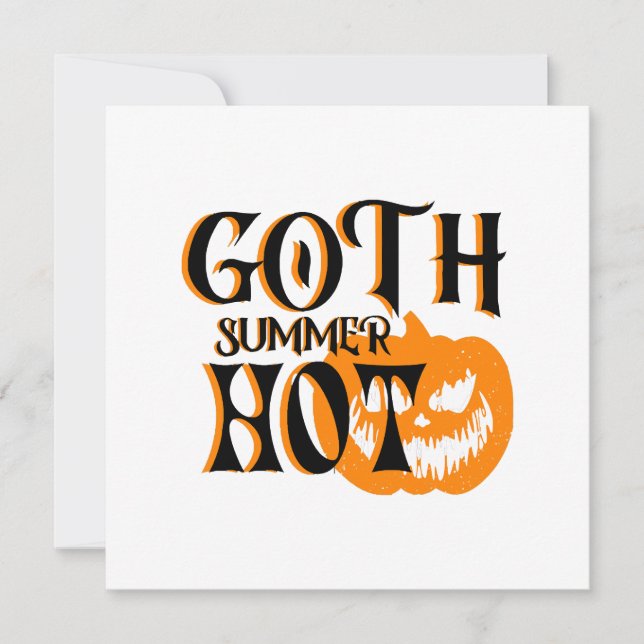 Het Goth Sommar-Skräck Leende Pumpa Inbjudningar (Framsida)