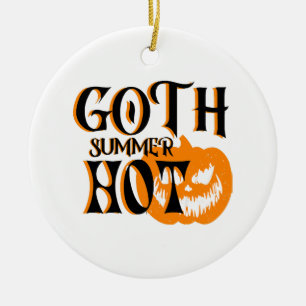 Het Goth Sommar-Skräck Leende Pumpa Julgransprydnad Keramik