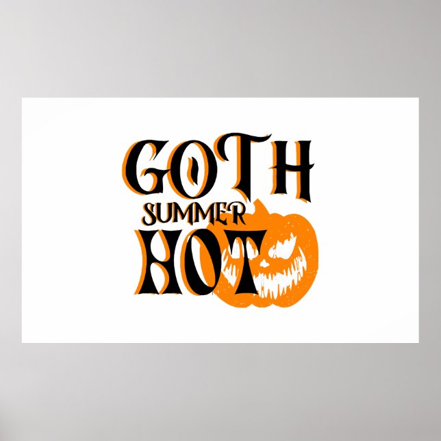 Het Goth Sommar-Skräck Leende Pumpa Poster (Framsidan)