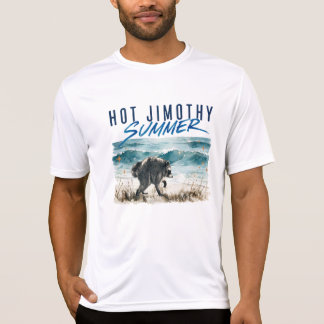 Het Jimothy sommar rolig tvättbjörn strand vintage T Shirt