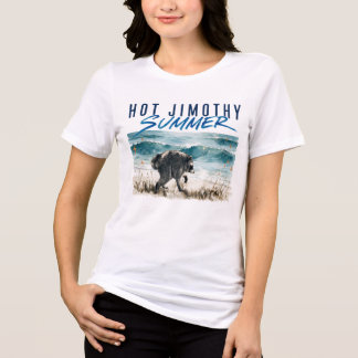 Het Jimothy Sommar Rolig Tvättbjörn Strand Vintage T Shirt
