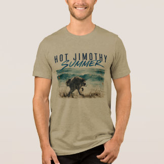 Het Jimothy sommar rolig tvättbjörn strand vintage T Shirt