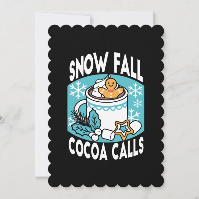 Het Kaka och Vinterstämning - Snöfallskaka Lockar Inbjudningar (Framsida)