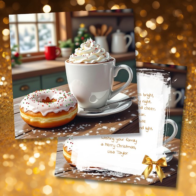 Het Kakao och Juldonuts Festiv Dikt Julkort (Skapare uppladdad)