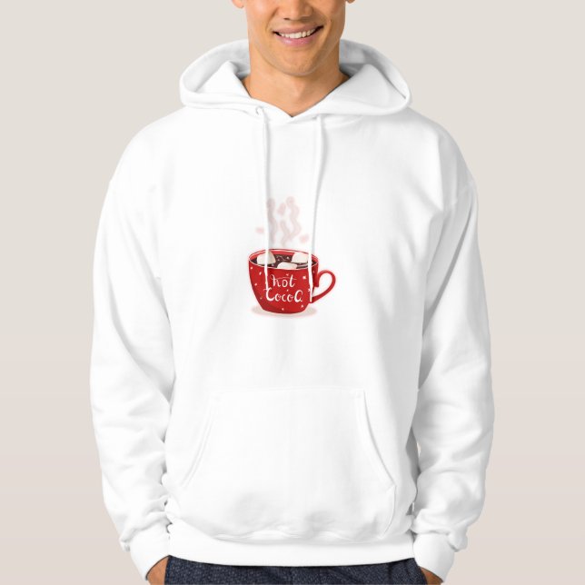 Het Kakao-säsong – mysig vintermuggdesign Hoodie (Framsida)