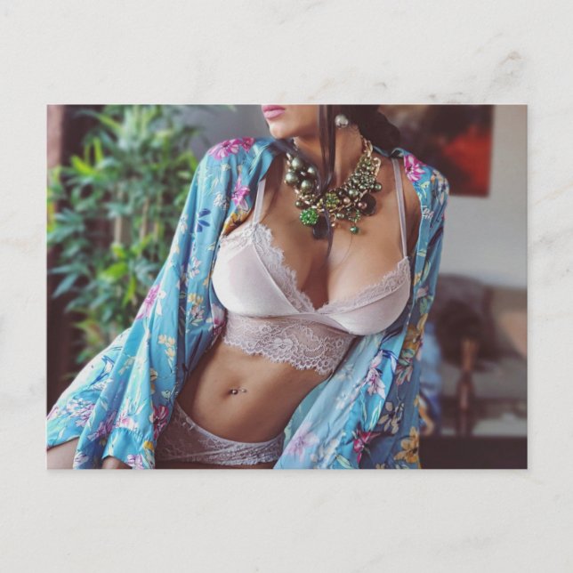 ㋡ ㋛ ☺ Het ! Lingerimodell fotobrevkort ㋛ ㋡ ☺ Vykort (Framsida)