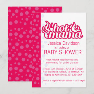 Het mamma baby shower het rosa blå prickar inbjuda inbjudningar