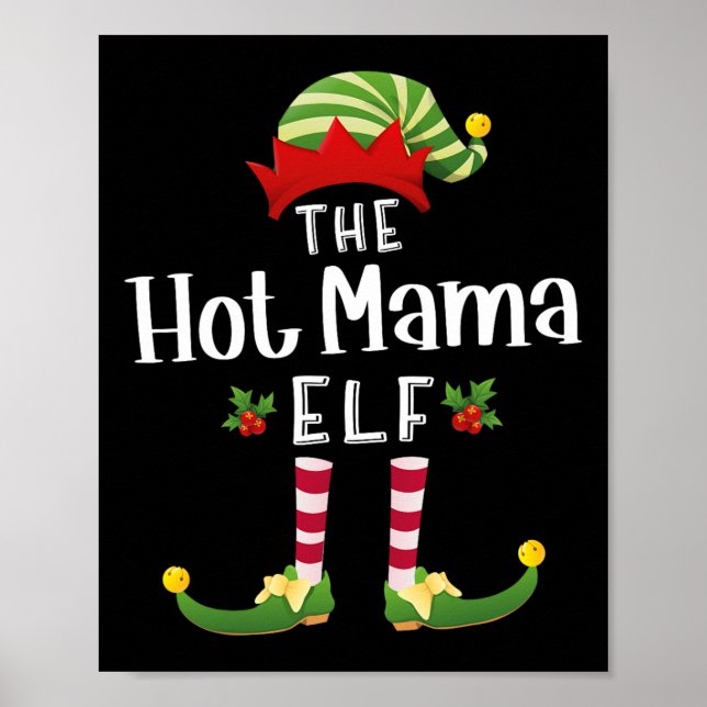 Het mamma jul tomte matchande pyjamas julfest poster (Framsidan)