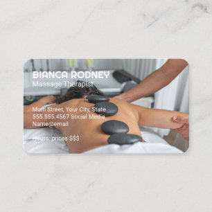 Het Massage Med Varm Sten Spa Visitkort