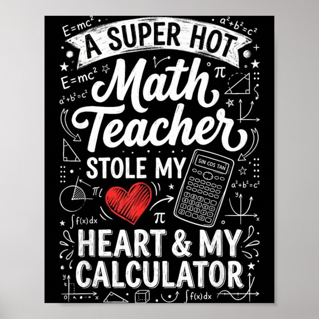 Het Math Lärare Stjäl Min Räknare Svarta Tavlan Va Poster (Framsidan)