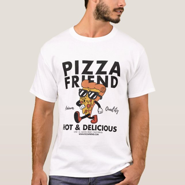 Het och läcker pizza t shirt (Framsida)