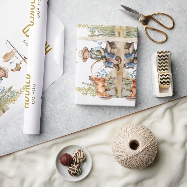 Het på Roligt Little Fisherman Derby Baby Shower Presentpapper (Skapare uppladdad)