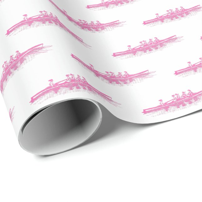 Het Pink Vita Kvinnor Rodd Roddare Besättning Lag  Presentpapper (Rullad Hörn)