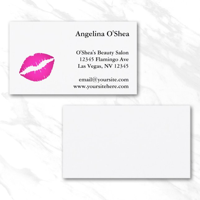 Het Röda Kyss Visitkort (Hot Pink Lipstick Makeup Artist Business Card)