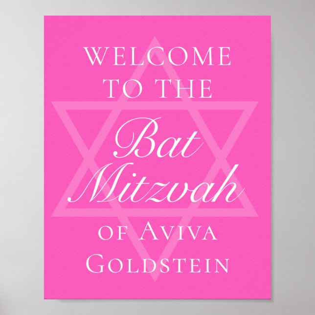 Het rosa Bat Mitzvah-feststjärna av David Poster (Framsidan)