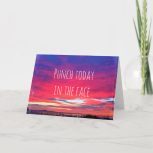 Het rosa Blå kustsolnedgång Punch Idag Citat Kort