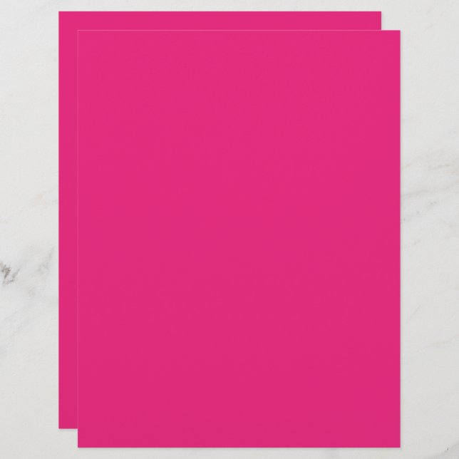 Het Rosa Bröllop | Kraftig Enfärgad Inbjudan Brevhuvud (Fram/baksida)