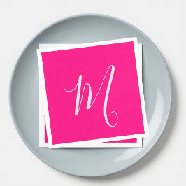 het rosa - chic monogram pappersservett