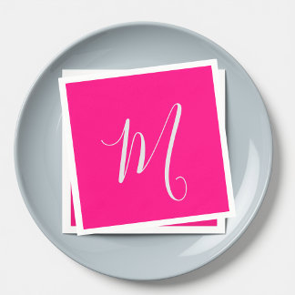 het rosa - chic monogram pappersservett