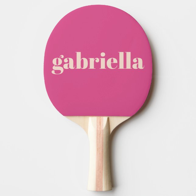 Het rosa fet stil personlig namn pingisracket (Framsidan)