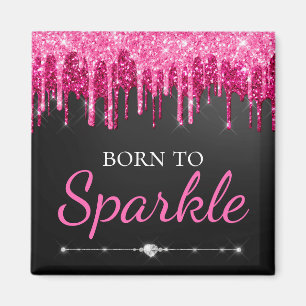 Het rosa glam med droppande glitter född att gläns magnet