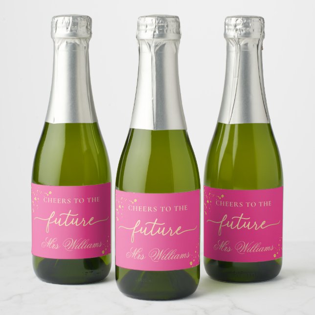 Het rosa guld bröllopsdusch glänsande vin present  (Flaskor)